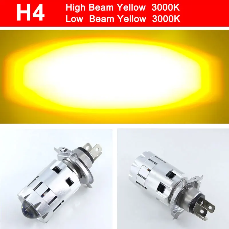 1 шт. лампы для фар мотоцикла Hi Lo аксессуары скутера H4 Mini Bi LED объектив Moto 4800LM