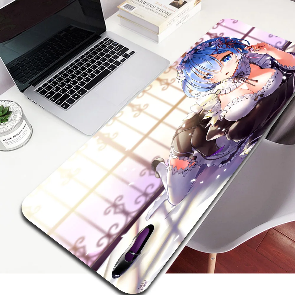 

MRGLZY Rem Anime Mouse Pad Gaming Accessories Computer Notebook PC Large Mousepad Desktop Decoration Keyboard Carpet Mat 90x40cm
