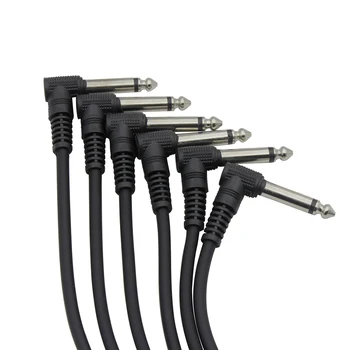 

6-Pack 21cm / 8.3 Inch Ultra Flexible Guitar Effect Pedal Patch Cables with 6.35mm Right Angle Plug Black