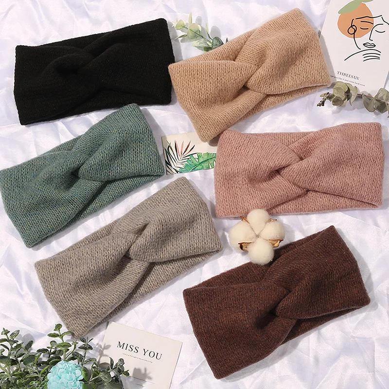 

Cross Headband Women Girls Knitted Yoga Hairband Elastic Wash Face Hair Holder Tie Turban Twist Knotted Headwrap Bandage Bandeau