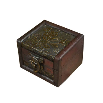 

68x43x52mm Vintage Jewelry Box Small Wooden Lock Jewelry Holder/Necklace Case/Bracelet Storage Box/Gift Box/Pendant Display Box