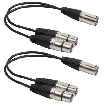 

ABKT-0.3M XLR Male / Female to XLR Female / Male Cable Microphone Pro Cord Splitter Y-Cable Series (XLR to Dual XLR)