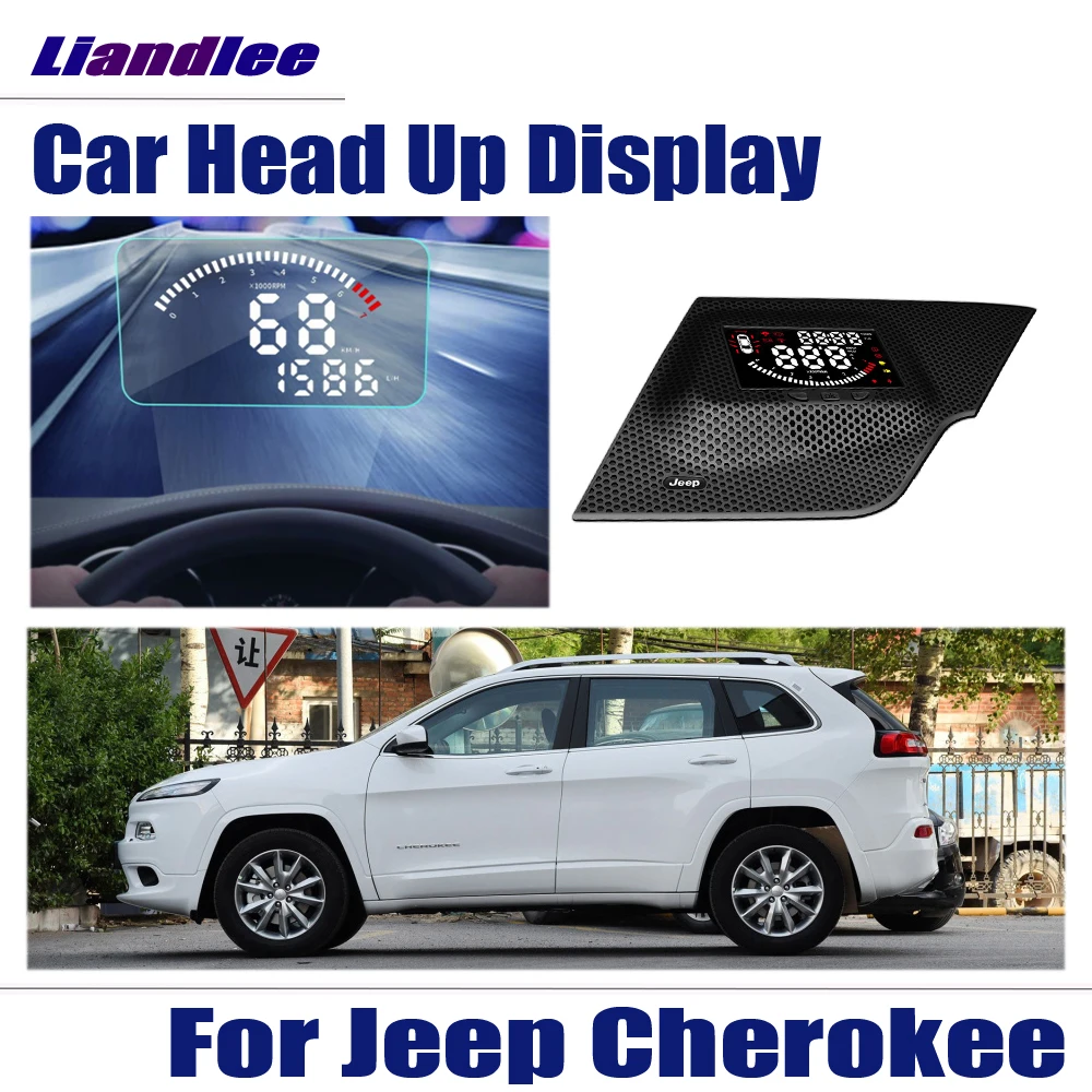 

For Jeep Cherokee 2016 2017 2018 Safe Driving Screen Car HUD Head Up Display OBD Speedometer Projector Windshield