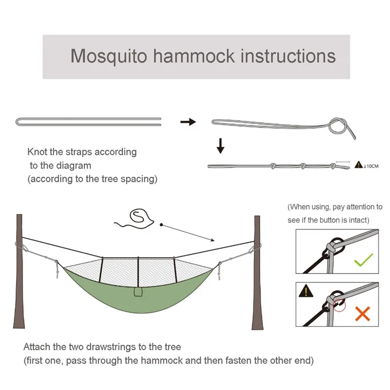 Camping Hammock with Mosquito/Bug Net, Portable Parachute Nylon Hammock, Hammock Swing for Camping, Backpacking, Travel, Hiking