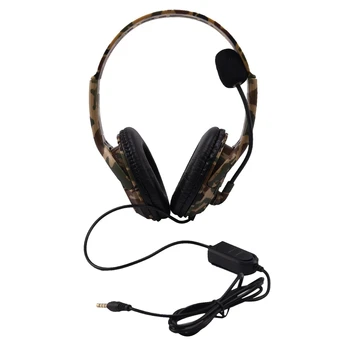 

Wired Game Headset with Microphone, Headworn Camouflage Bilateral Large Headset for Playstation 4 PS4 X-One PC and Laptop