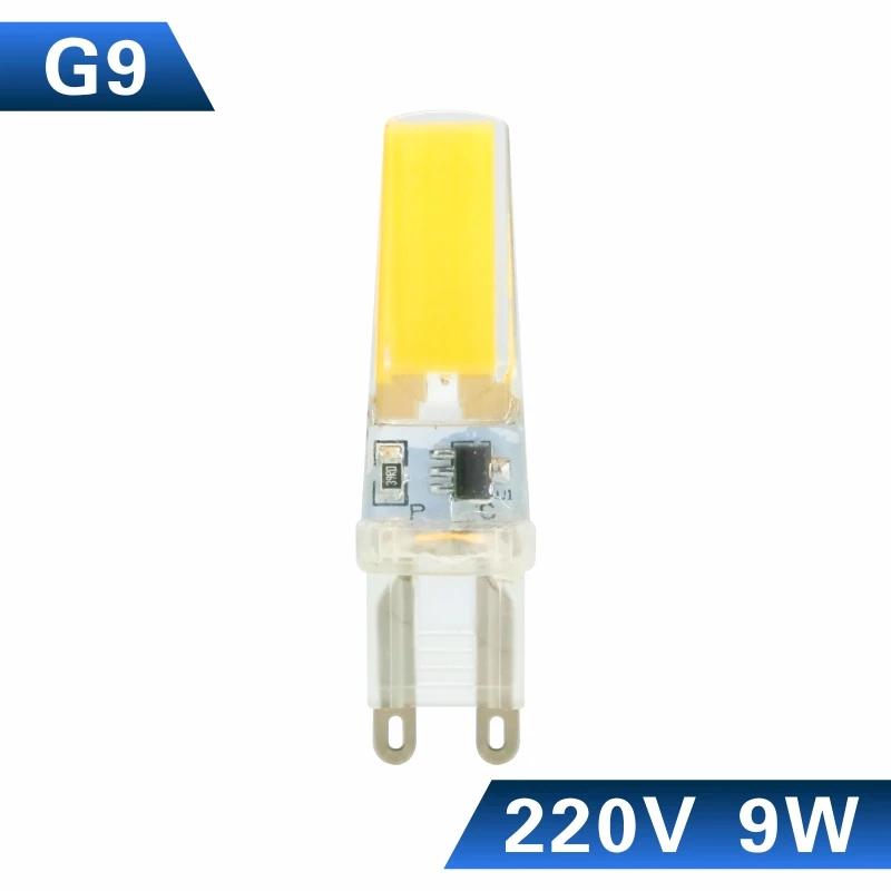 G9 9W 220V LARZI светодиодный G4 G9 E14 лампочка AC/DC затемнение 12 В 220 В 3 Вт 6 Вт 9 Вт COB SMD светодиодный светильник заменить галогенный прожектор люстра - Испускаемый цвет: G9 9W 220V