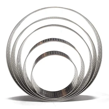 

Circular Stainless Steel Porous Tart Ring Bottom Tower Pie Cake Mould Baking ToolsHeat-Resistant Cake Mousse Ring