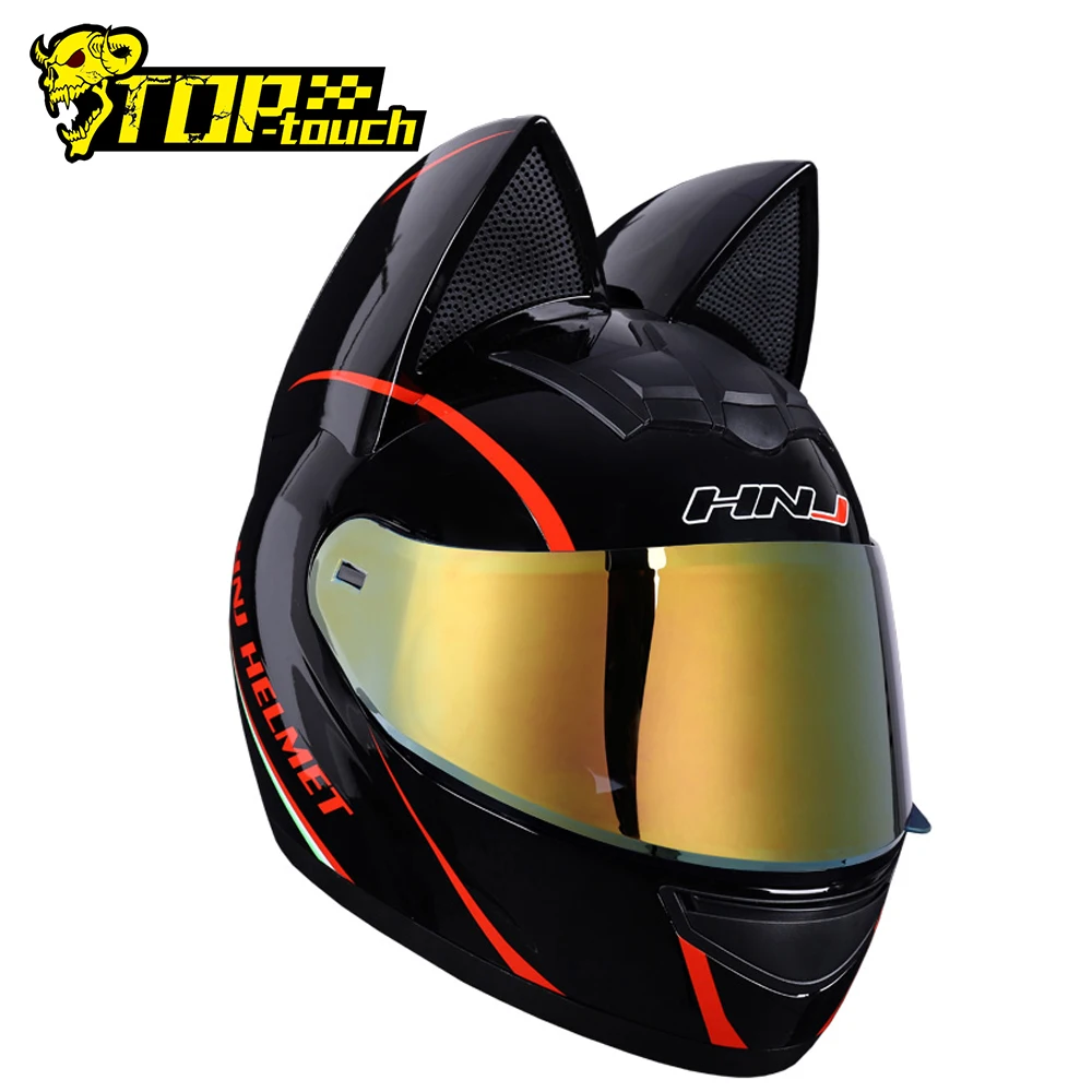 Motorcycle Helmet Women Moto Helmet Moto Ear Helmet Personality Full Face Motorbike Helmet 4 Colors Pink Yellow Black White