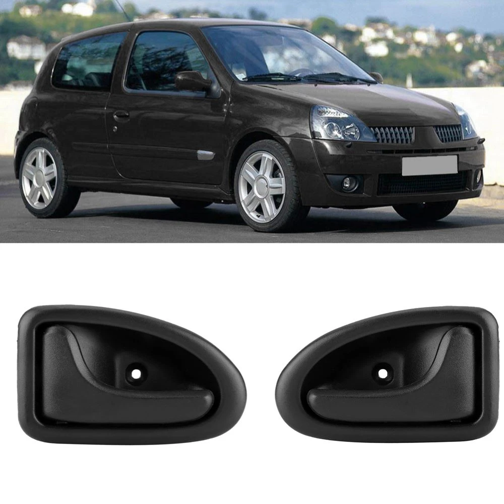 Manija de Interior de coche, manijas de mano de perilla izquierda y derecha color negro ABS para Clio 1999 up Scenic 1999 Megane 1998 2002|Pomos de puerta interiores| - AliExpress