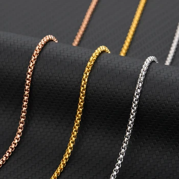 

Punk Stainless Steel Necklace for Men Women Bead chain Chokers Gold Tone Metal Neckalce Jewelry