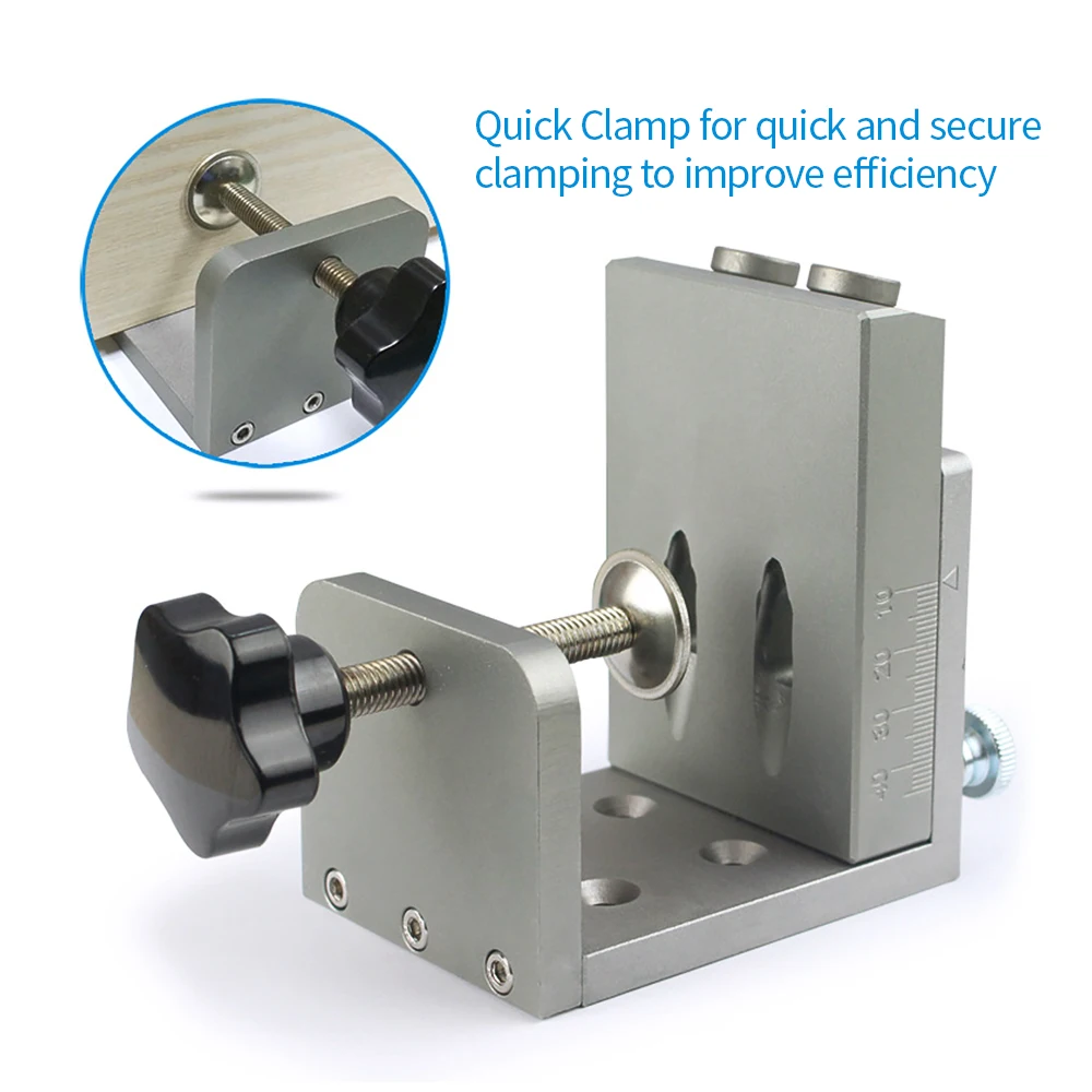 

Hot Hole Locator Jig DIY Kit Hole Drilling Guide Kit Oblique Jig System Hole Positioning Kit Pocket Hole For Woodworking Carpent