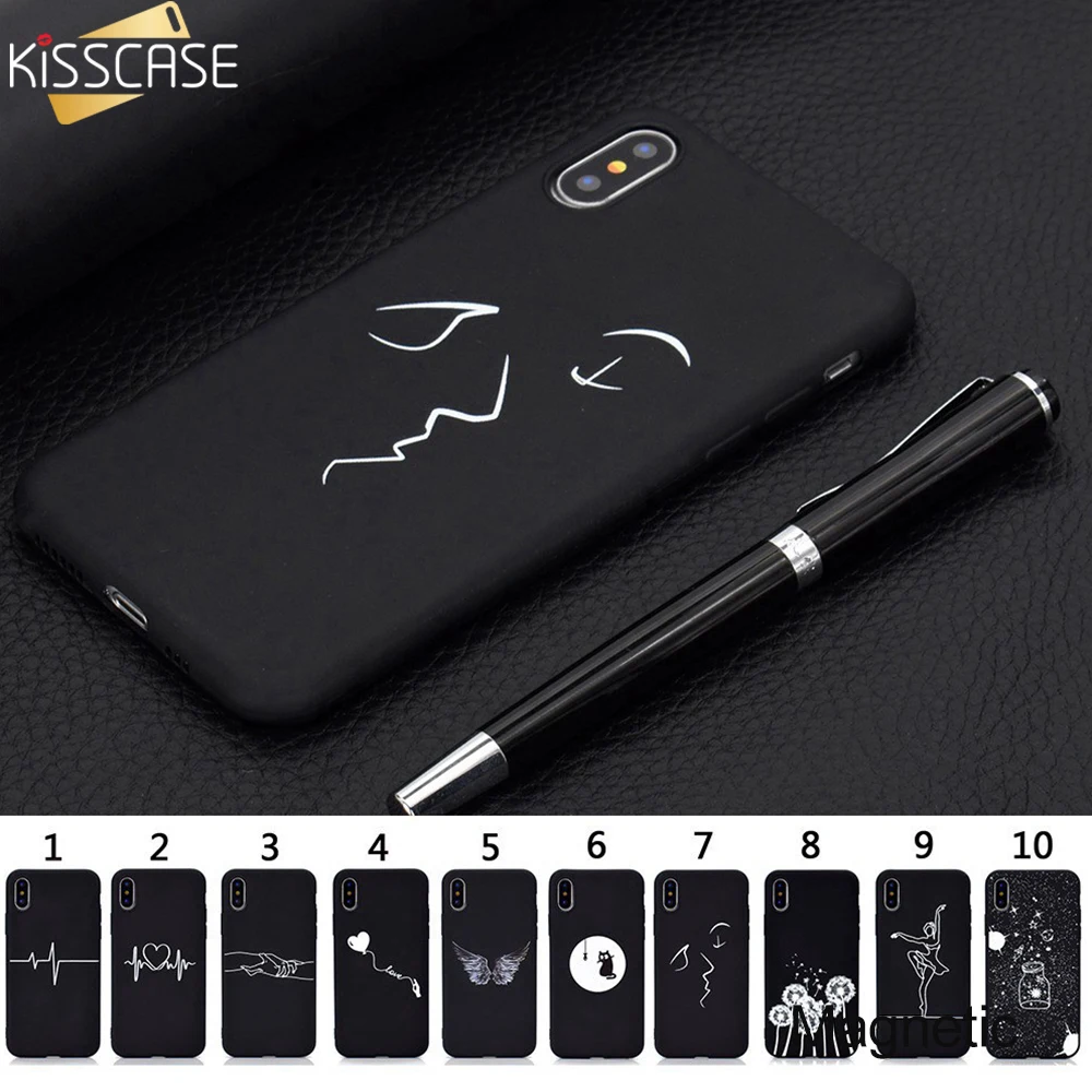 

KISSCASE Heart Girl Case for iPhone 11 11 Pro Max XR X XS X 10 Cover Painting TPU Phone Case for iPhone 11 Pro Max 7 8 Plus 6 6s