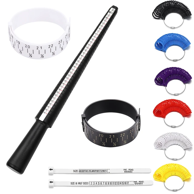 Professional Measuring Gauge Finger Ring Stick Sizer UK/US Official  British/American For DIY Fashion Jewelry Measuring Tools Set
