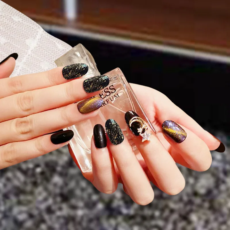 6 DIY Модные накладные ногти 24 шт/партия готовые предварительно дизайнерские полные акриловые накладные ногти 3D Советы Искусственные накладные ногти 28 цветов на выбор - Цвет: 6