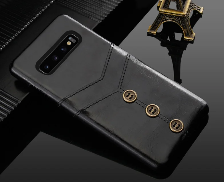 Тонкий кожаный чехол-бумажник для мобильного телефона samsung S10/S9Plus