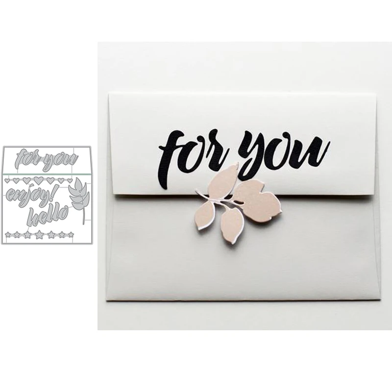 Enjoy Frame Letters Metal Cutting dies Scrapbooking Photo Album Handcrafts Embossing DIY Paper card Making Stencils Templates