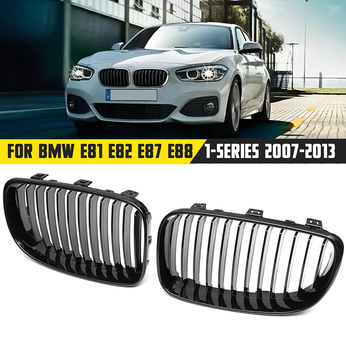 2 шт. передний бампер почечный гриль для BMW E81 E82 E87 E88 118i 125i 1 серия 2007 - 2013 матовый