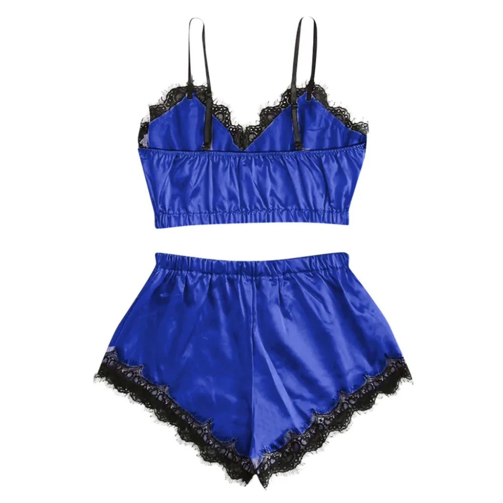 Сексуальные пижамы Для женщин шелковые кружева сетки нижнее белье Babydoll ночная Пижама летняя пикантная женская одежда 잠옷 수면잠옷