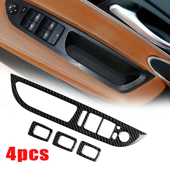 

4 Pieces Carbon Fiber Style Car Door Window Switch Cover Trim Sticker For BMW X5 E70 07-13 X6 E71 08-14 Car Interior Moulding