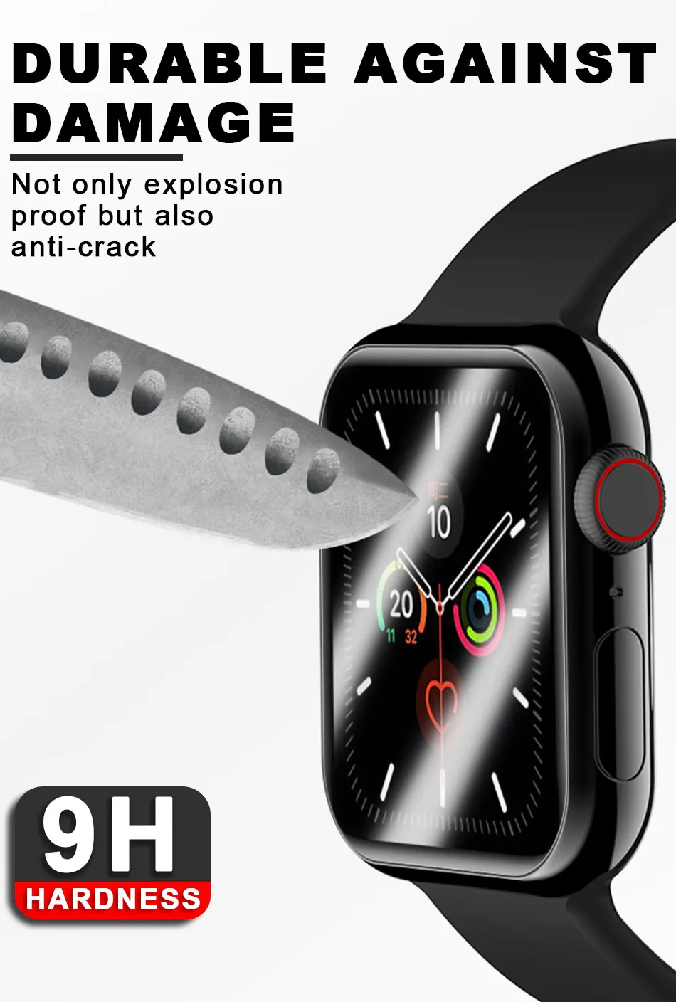 IHaitun роскошное 6D стекло для Apple Watch Series 5 4 Защита экрана изогнутое полное покрытие для iWatch 5 4 3 2 1 Закаленное стекло пленка