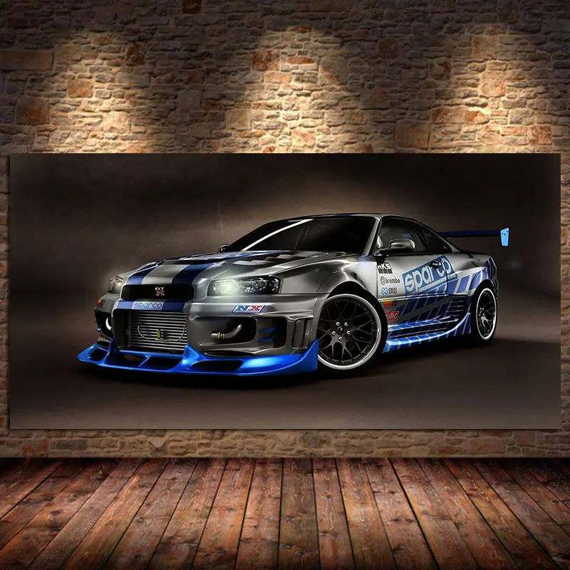 5D Dly алмазная живопись полноразмерная круглая вышивка Skyline GT R R34 спортивный