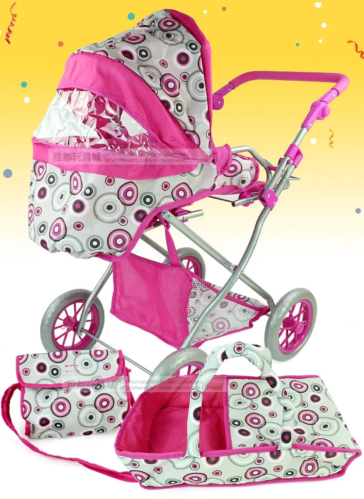 Big Wheel Thickness Pretend Paly Toys Push Trolley 68cm Height Can Adjustable Baby Doll Stroller 2-7years Old