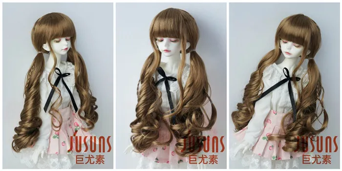 JD337 1/8 1/6 1/4 Pretty Synthetic Mohair BJD Wigs Suit For Size 5-6 Inch 6-7 Inch 7-8 Inch Doll Free Shipping Doll Hair Only