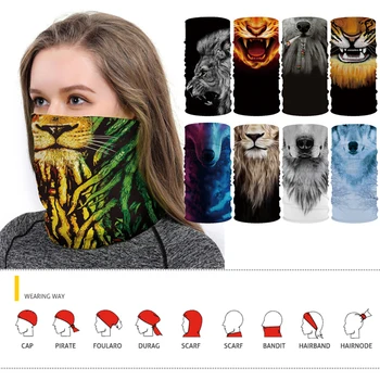 

Outdoor 3D Cat Dog Bandana Half Face Hottest Neck Gaiter Face Shield Bicycle Ski Hiking Cycling Sport Balaclava Scarf Men Women