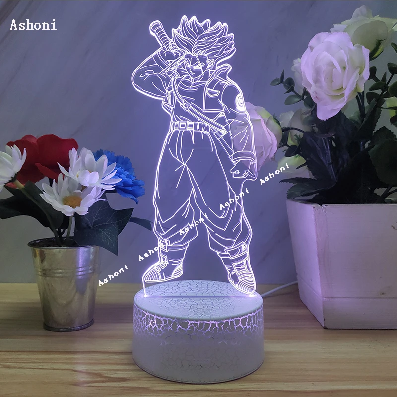 Dragon Ball Z Super Saiyan Torankusu фигурка 3D лампа настольная лампа USB кабель Ночной светильник 7 цветов Сенсорная Базовая лампа детский подарок стволы