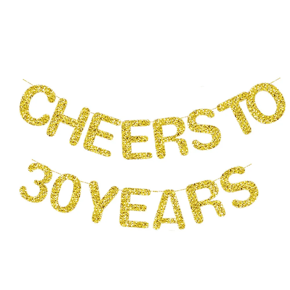 Золотой блестящий Жетоны до 30th 40th 50th плакат "с днем рождения" для дня рождения украшения для вечеринок