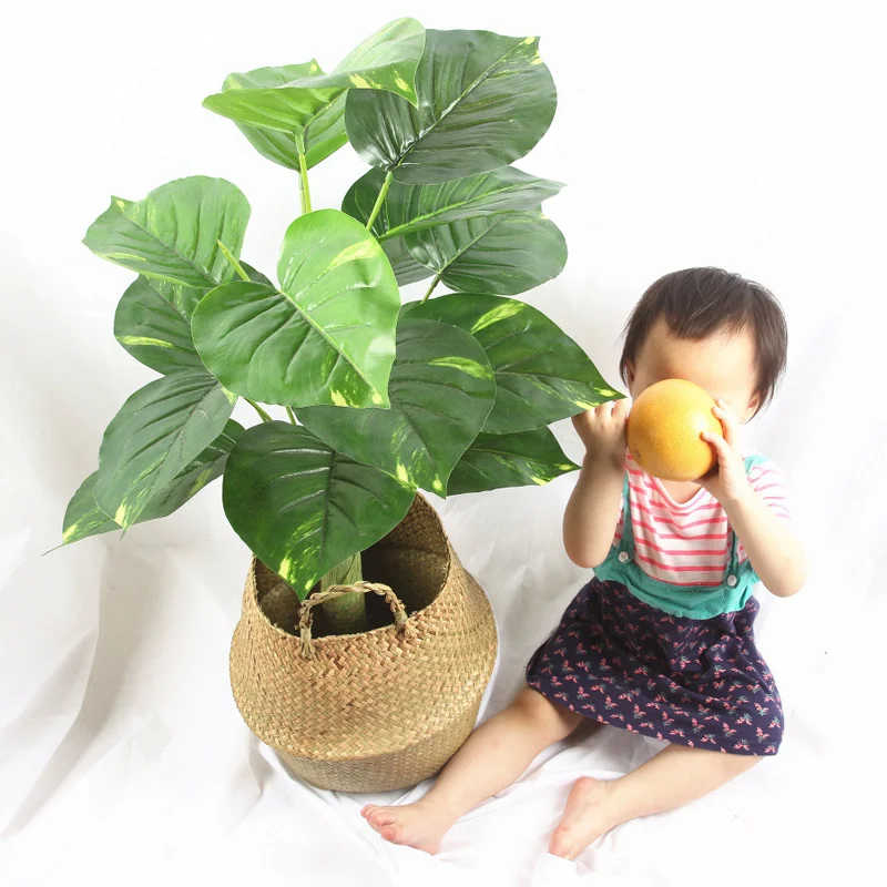 

85cm Tropical Monstera Large Artificial Palm Tree Fake Plants Plastic Turtle Leafs Clearance Sale For Home Garden Floor Decor