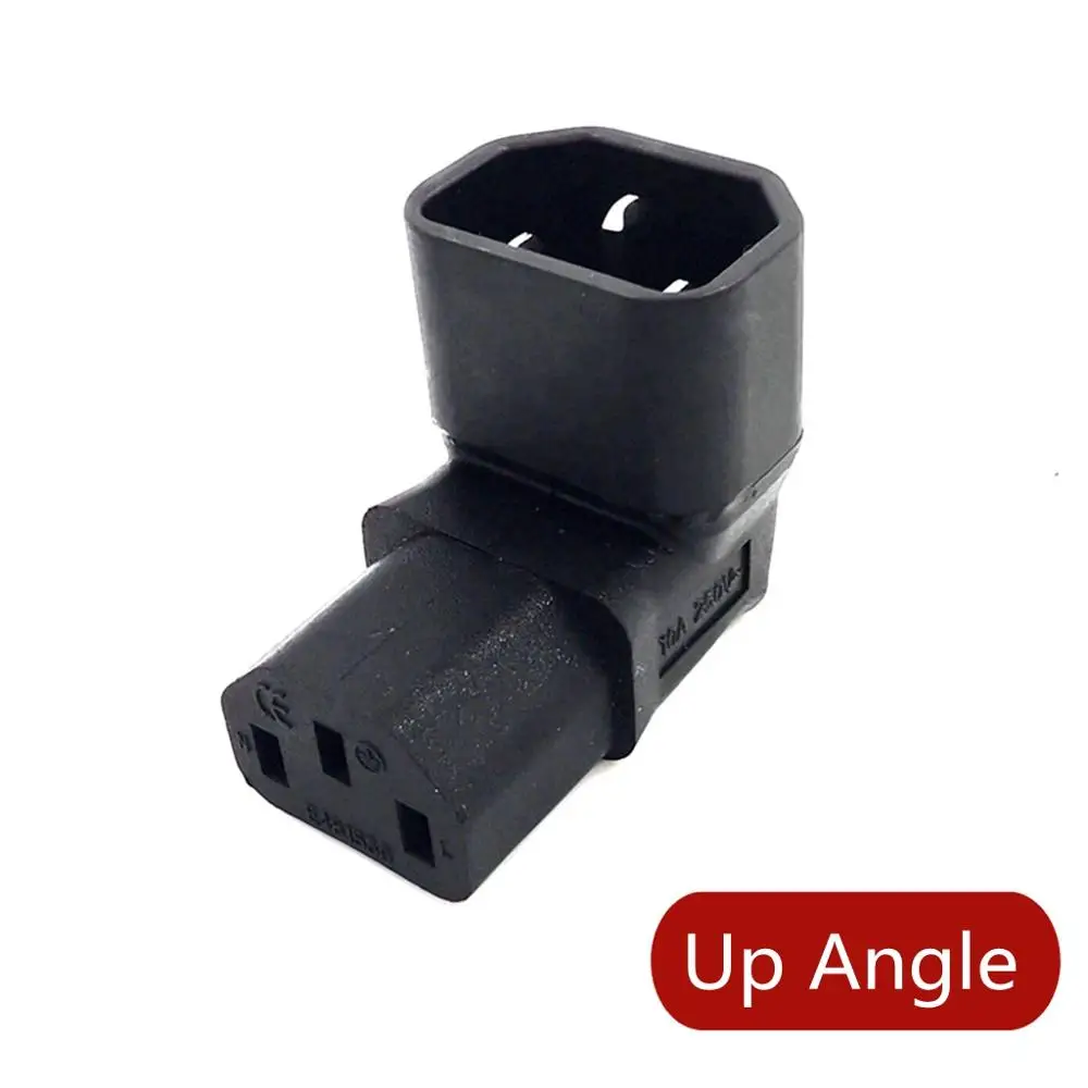 5-Pack IEC 320 C14 To C13 Right Angle AC Adapters - 90 Degree Vertical, 10A 125V/250V, Black - View #8