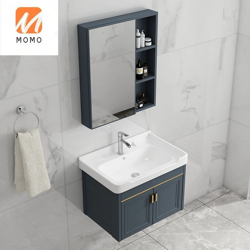 Mueble de baño de aluminio minimalista, mueble de balcón, combinación de lavabo, soporte de lavabo _ AliExpress Mobile