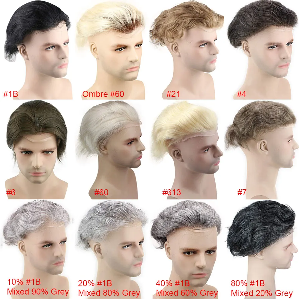 Человеческие волосы, мужские парики, парик, французское кружево, заменяет мужчин, Т для мужчин, парик, тонкая кожа, европейские волосы remy, 613 блонд, цвет 1" x8", Eseewigs