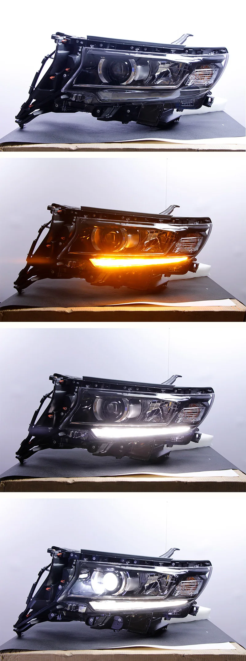 JAZZ TIGER автомобильный Стайлинг светодиодный DRL динамический светильник поворотного сигнала Головной фонарь в сборе светодиодный головной светильник для Toyota Prado FJ150 LC150