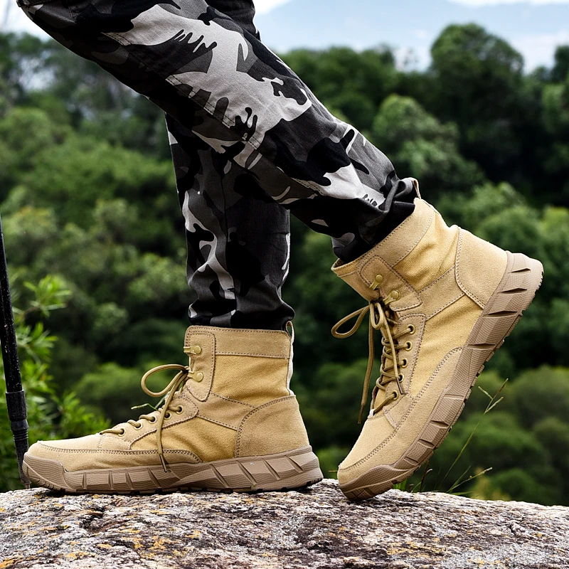 Golden Sapling Breathable Tactical Boots Military Men Retro Outdoor Trekking Shoes Classic Sports Hiking Tooling Men's Sneakers