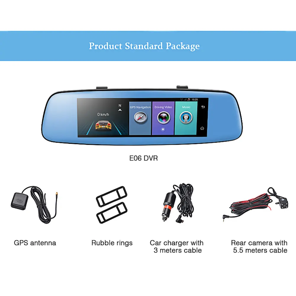 Автомобильный видеорегистратор 1080P Full HD сенсорный экран Bluetooth WiFi 4G Android видеорегистратор заднего вида регистратор для Phisung E06