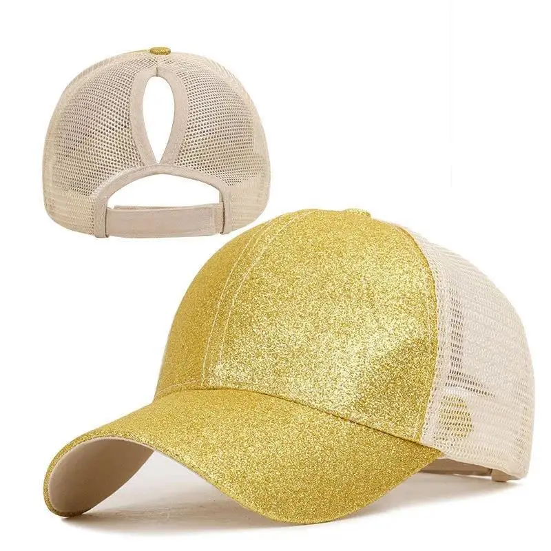 Casquette Baseball Queue De Cheval Femme - Adjustable Coton/polyester Trou Messy Bun