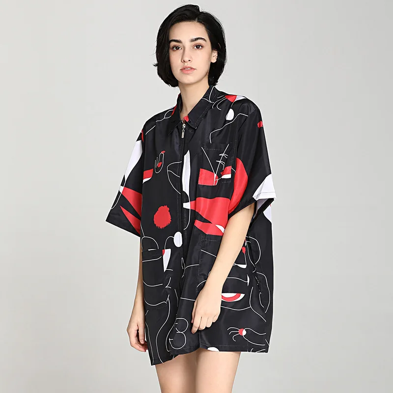 Hairdressing Short Sleeve Profession Overalls Barber Clothes Hot Dyed Hair Stylist Pet Grooming Shop Big Work Costume 6