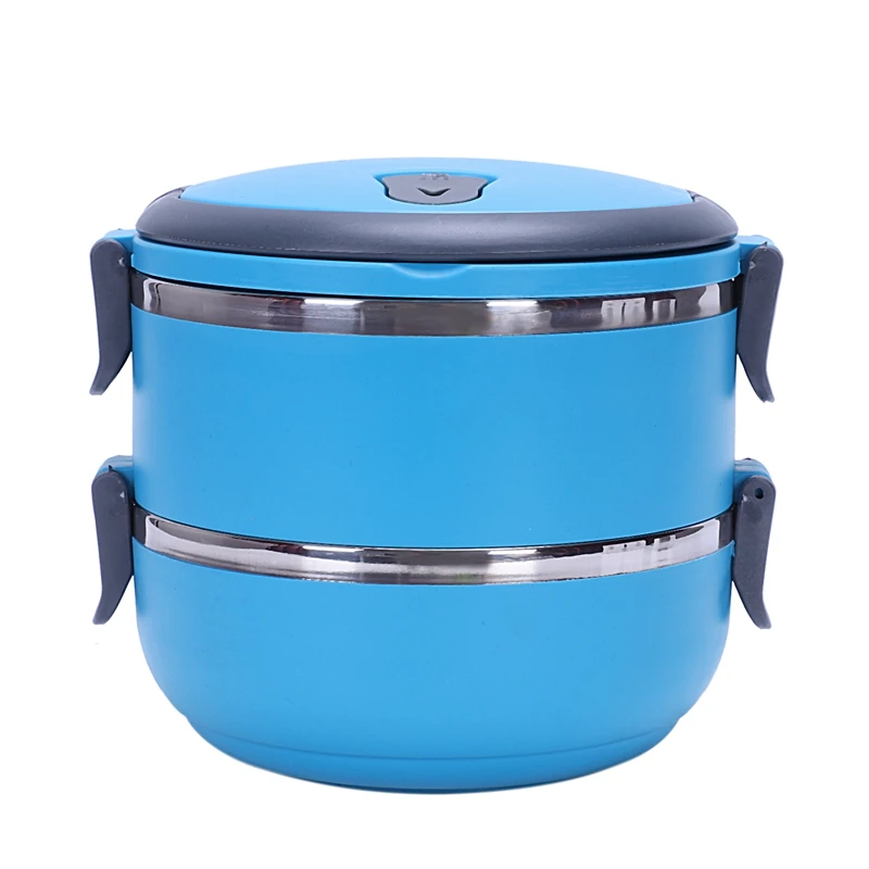 2-Layer Stainless Steel Portable Insulated Thermal Lunch Box Bento Food Container Storage With Handle Heat Preservation For Stud