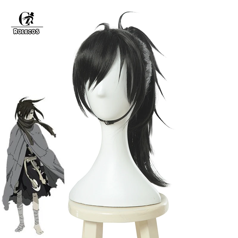 ROLECOS аниме Dororo косплей волос Hyakkimaru Косплей Черные Волосы мужские синтетические