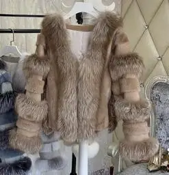 Camel Новая женская шуба из натурального меха норки, модная шуба из натурального Лисьего меха, куртка, накидка-шаль, лучший мех - Цвет: Camel