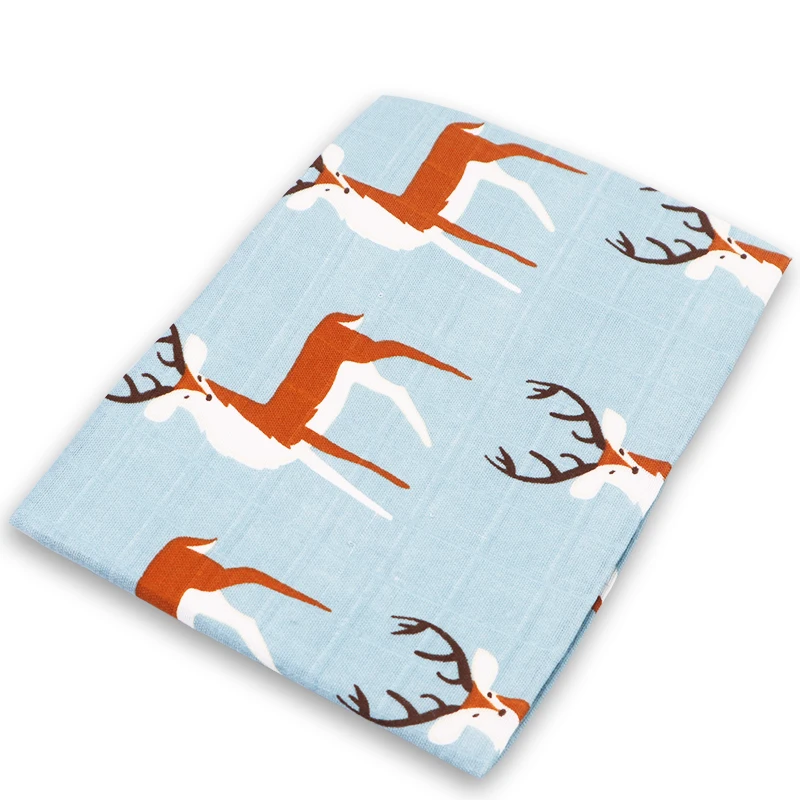 Sika Deer Органические хлопковые детские одеяла для новорожденных мягкое детское одеяло обертывание муслиновой пеленкой слюнявчик для кормления полотенце шарф для малышей 60*60 см - Цвет: Sika Deer