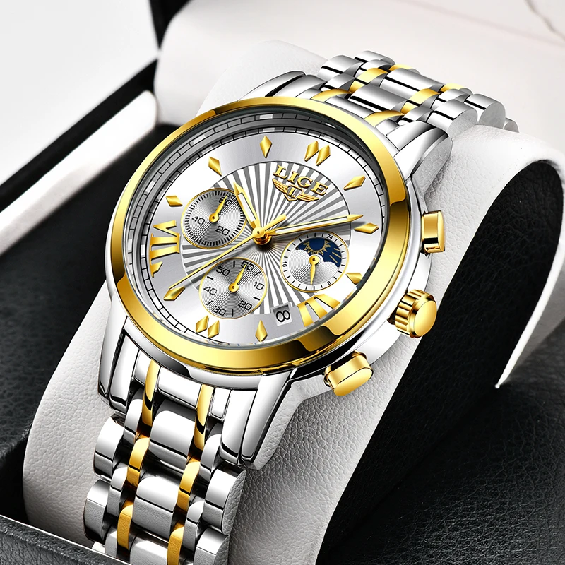 LIGE Orologi Per Gli Uomini di Moda Data Dell'acciaio Inossidabile Degli  Uomini di sport Cronografo Orologio Da Polso Impermeabile Maschio Top  Business Orologio Al Quarzo Militare|Quartz Watches| - AliExpress