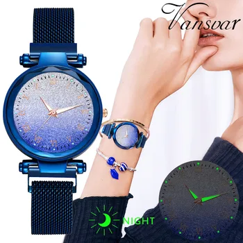 

2020 Starry Sky Watch Women's Luxury Magnetic Magnet Buckle Quartz Wristwatch Surface Female Luminous Watches relogio feminino