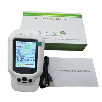 

Portable Ozone Meter O3 0-5ppm Range Quick Sensing Tester Multi- Gas Monitor Air Quality Detector TVOC PM2.5 Gas Analyze