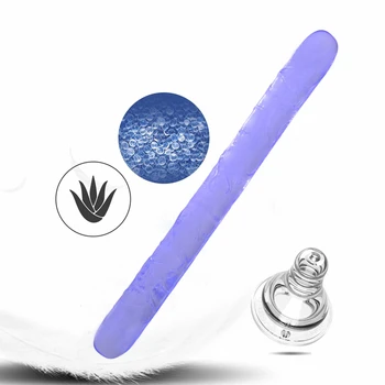 Double Head Long Dildo For Lesbian Couple Realistic Penis No Vibrator Dual Use Two Ended Dildos Vaginal Stimulate Adult Sex Toys 5