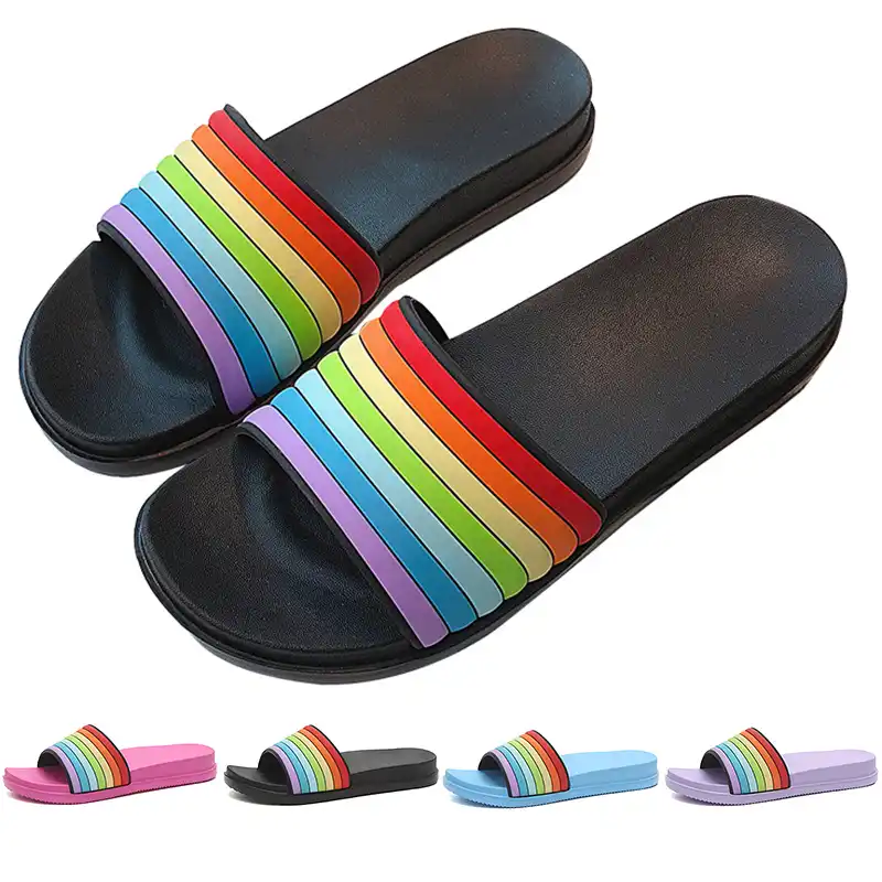 rainbow slippers
