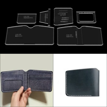 

1 set of leather DIY craft tools wallet mold acrylic template card package sewing pattern 11.5 * 9.5cm