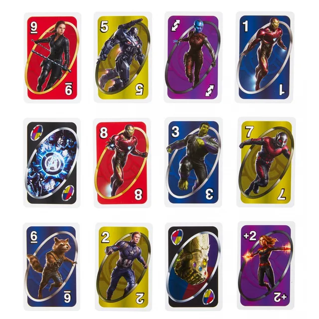 UNO Avengers Marvel Card Games Mattel Games Family Funny Entertainment Board Game Poker Kids Toys Gift Playing Cards 112 sheets 5